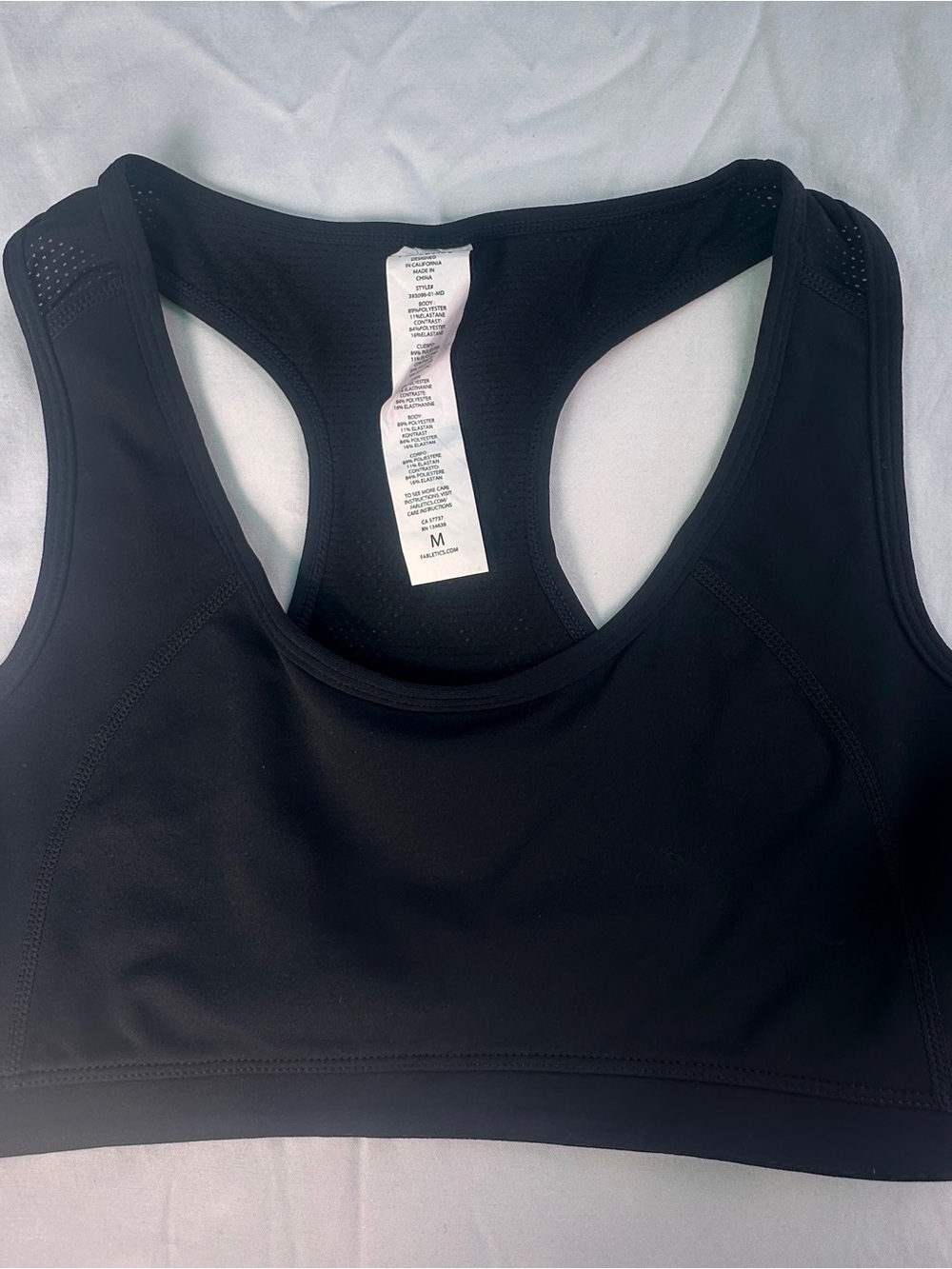 Fabletics Black Racerback Sports Bra